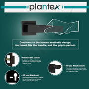 Plantex Triple Security Door Lock for Home/Main Door Lock Set with 3 Years of Warranty/Mortise Lock for Door with Brass Lock Body & Cylinder (PT-004- Black)