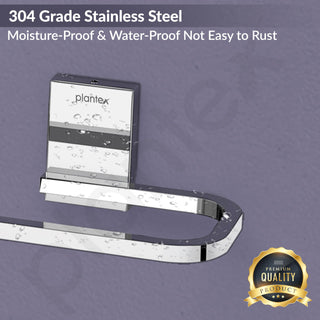 Plantex 304 Grade Stainless Steel 24 inch Towel Hanger for Bathroom/Hand Towel Holder/Single Towel Rod/Bathroom Accessories, Crystal (Chrome)