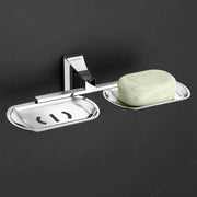 Plantex Dual Soap Holder for Bathroom/Pure Brass Double Soap Dish/soap Stand/Soap Bar/Soap Case/Bathroom Accessories - Pack of 1 (APS-DL-04, Chrome)