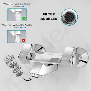 Plantex PRI-316 Pure Brass Non Telephonic Wall Mixer with Water Saving Technology Tap/Mixer Tap for with Brass Wall Flange and Teflon Tape-7 Year Warranty (Chrome)