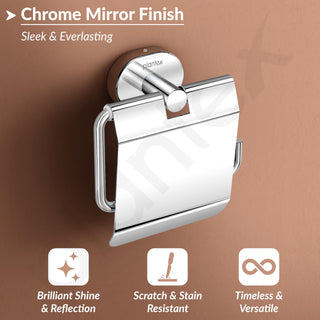Plantex J4 Stainless Steel Toilet Paper Holder for Bathroom/Tissue Holder for Washroom/Toilet roll Holder for Wall Mounted/Bathroom Accessories (Chrome Finish) Onix