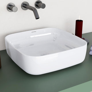 Plantex Platinum Ceramic Wash Basin/Basin for Bathroom/Tabletop Wash Basin/Bathroom Basin (White, 16 x 16 x 5 Inch)