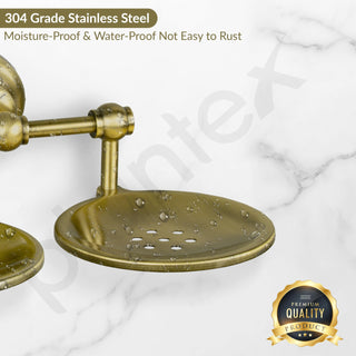 Plantex 304 Grade Stainless Steel Double Soap Holder Stand for Bathroom and Wash Basin/Bathroom Accessories - Skyllo (Antique)