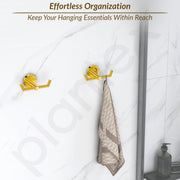 Plantex 304 Grade Stainless Steel Bathroom Hooks for Hanging Towel and Clothes in Bathroom/Washroom - Oreo (Gold)
