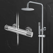 Plantex Shower Panel for Bathroom/Full Set with Head and Hand Shower with Adjustable Clamp and 304 Stainless Steel Hose Pipe - (Chrome)