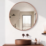 Plantex Aluminium Frame Mirror for Wall/Round Wall Mount Mirror for Bedroom/Dressing Room/Living Room/Entryway - (Dia- 20in - Rose Gold)