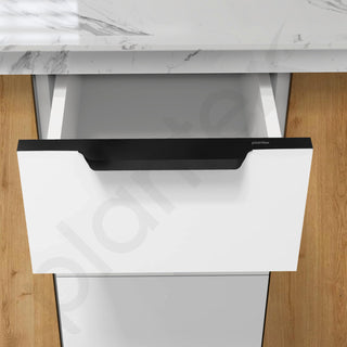 Plantex Profile Handle for Kitchen Cabinet/14 Inch Alluminium Drawer Profile Handle/Wardrobe Pull Handle for Home/Office/Hotel - Pack of 5 (Black)