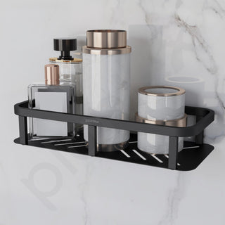 Plantex Stainless Steel 304 Grade Shelf for Bathroom/Storage Organizer for Bathroom/Kitchen Rack - Bathroom Accessories - Pack of 1 (12X5 Inches-Black Finish)