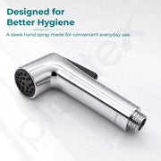 Plantex Self Cleaning Health Faucet for Toilet/ABS Plastic Jet Spray for Bathroom/Hand Gun/ Without Hose Pipe - Pack of 1 (Chrome)