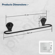 Plantex 24 Inch Self-Adhesive Stainless Steel Towel Hanger/Bathroom Towel Holder for Wall Without Drill/Towel Hanger Stand/Bathroom Accessories - (Royal, Black)