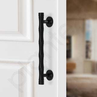 Plantex 8 Inch Heavy-Duty Door Handle for Main Door/Stainless Steel Pull Push Main Door Handle/3 Years Warranty Pack of 2 (S-140, Black)