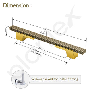 Plantex Cabinet Handle/160mm Handle for Cabinet/Door Pull-Push Handle for Home/Office/Hotel - Pack of 1 (Brass Antique & Gold)