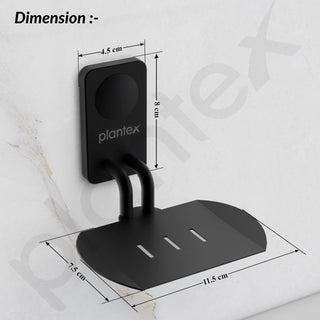 Plantex Metro Platinum Stainless Steel Soap Dish/Soap Stand/Bathroom Soap Holder/Bathroom Accessories - (Black)