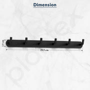 Plantex Wall Hooks for Hanging Cloth/Stainless Steel Towel Hangers/Bathroom Robe Hooks/Door Hangers/Wall Hook Rack/Hook Rail for Hanging Keys - 6 Hooks (Pack of 1, Black)