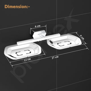 Plantex Double Soap Dish for Bathroom/304 Grade Stainless Steel Soap Holder/Dual Soap Stand/Bathroom Accessories - Pack of 1 (Delta - 2807, Chrome)