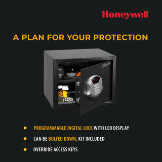 Honeywell Safes - 5103 Steel Security Safe with Hotel-Style Digital Lock/Electronic Safe Locker for Hotel/Home/Office, 0.83-Cubic Feet (Black-Medium)