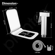 Plantex Hygienic Toilet Combo/ Polypropylene Toilet Seat Cover/Health Faucet Set with 1.20 meter Hose Pipe for Toilet with Wall Hook - Combo (Chrome)