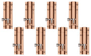 Plantex Stainless Steel 4 inch Tower Bolt/Tower Bolt for Home,Offices Doors and Windows/Tower Bolt for Main Door/Door Latch/Kundi/Chitakini/Door Latch for Windows (Rose Gold, Pack of 8)