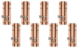 Plantex Stainless Steel 4 inch Tower Bolt/Tower Bolt for Home,Offices Doors and Windows/Tower Bolt for Main Door/Door Latch/Kundi/Chitakini/Door Latch for Windows (Rose Gold, Pack of 8)