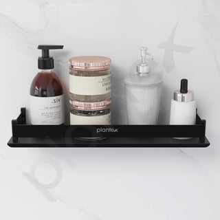 Plantex Stainless Steel Shelf for Bathroom/Multipurpose Shelf/Bathroom Accessoriece - (15 x 5 Inch, Black)
