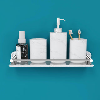 Plantex Stainless Steel Bathroom Shelf for Wall/Bathroom Organizer with Drill/Washroom Accessories/Wall Shelf for Kitchen Storage (16x5 inches, Chrome)