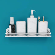 Plantex Stainless Steel Bathroom Shelf for Wall/Bathroom Organizer with Drill/Washroom Accessories/Wall Shelf for Kitchen Storage (16x5 inches, Chrome)