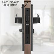 Plantex Stainless Steel Door Lock Ã¢â‚¬â€œ Bathroom Door Lock/Mortise 8inch Keyless Plate Handle Set for Home/Bathroom/Store Room/Balcony/Office - Pack of 1 (DTM-661, Z-Black)