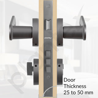 Plantex Main Door Lock/Mortise Lock for Door with 3 Years of Warranty - Robust Door Lock for Home with Brass Lock Body & Cylinder(Satin Black Finish)