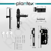Plantex Heavy-Duty Door Lock Set -Main Door Lock Handle Set/6-Lever Lock Mechanism with 3 Years of Warranty/Mortise Lock with 3 Keys, Brass Lock Body & Cylinder(657- Black)