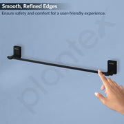 Plantex 304 Grade Stainless Steel 24-inches Single Towel Rod for Bathroom/Towel Rack/Towel Hanger/Bathroom Accessories - Senso (Black)