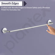 Plantex 304 Grade Stainless Steel Towel Hanger for Bathroom/Single Towel Rod/Towel Bar/Bathroom Accessories - Daizy (Chrome)