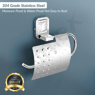 Plantex 304 Grade Stainless Steel Toilet Paper Roll Holder/Toilet Paper Holder in Bathroom/Kitchen/Bathroom Accessories Pack of 1, Cute (Chrome)