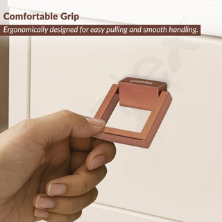 Plantex Drawer Kadi/2 Inch Chest Handle for Drawer/Square Cabinet Kadi/Pull-Push Small Kadi for Home/Office Drawer - Pack of 4 (SH-358, Rose Gold)