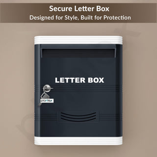 Plantex Durable Plastic Letter Box/Suggestion Box for Office/Post Box/Complaint Box/Letter Box for Home Gate with Key Lock/Mail Box - (Grey & White), Wall Mounted