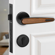 Plantex Main Door Lock/Mortise Lock for Door with 3 Years of Warranty - Robust Door Lock for Home with Brass Lock Body & Cylinder(034-Black & Wood Finish)
