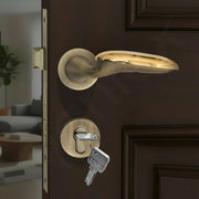 Plantex Mortise Door Lock/Main Door Handle Lock Set/Door lock for Home with Brass Lock Body & Cylinder - 3 Years of Warranty (7134, Brass Antique & PVD Gold)