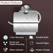 Plantex 304 Grade Stainless Steel Toilet Paper Roll Holder/Tissue Paper Holder/Toilet Paper Holder in Bathroom/Kitchen/Bathroom Accessories Pack of 1, Skyllo (Chrome)