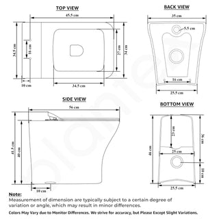 Plantex Platinum Ceramic Commode/Rim Washdown Westen Commode/One Piece Floor Mounted Commode with Soft Close Toilet Seat Cover- S Trap Outlet - (White)
