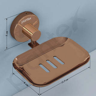 Plantex Galaxy 304 Grade Stainless Steel Single Soap Dish/Soap Stand/Soap Holder/Bathroom Accessories – (PVD Rose Gold)