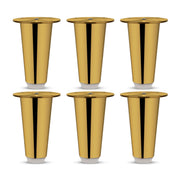 Plantex 4 Inch Sofa Legs for Bed Furniture/Sofa Legs for Table/Sofa Support Legs with Rubber Grip (Gold, 6 Pcs)