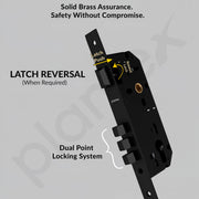 Plantex Main door Lock Set/Door Handle Lock/Mortise Door Lock for Home with 3 Years of Warranty (7129, Z-Black)