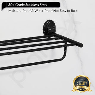 Plantex 304 Grade Stainless Steel Towel Rack for Bathroom/Towel Stand/Hanger/Bathroom Accessories - Cubic (24 inch -Black)