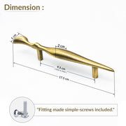 Plantex Cabinet Handle/96mm Handle for Cabinet/Wardrobe Handle/Door Pull-Push Handle for Home/Office - Pack of 1 (Brass Antique)