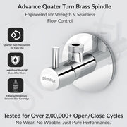 Plantex Pure Brass Angle Valve for Bathroom with Brass Wall Flange and Teflon Tape/Angular Stop Cock for Health Faucet and Wash basin- [ICO-905-Mirror Chrome]