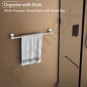 Plantex 304 Grade Stainless Steel 24 inch Towel Hanger/Holder for Bathroom/Single Towel Rod/Towel Bar/Towel Stand/Bathroom Accessories Pack of 1, Darcy (Chrome)