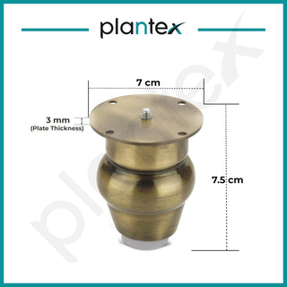 Plantex 3 Inch Sofa Legs for Bed Furniture/Sofa Legs for Table/Sofa Support Legs with Rubber Grip (Brass Antique, 6 Pcs)