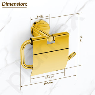 Plantex 304 Grade Stainless Steel Toilet Paper Roll Holder for Bathroom/Toilet Paper Holder/Tissue Paper Roll Holder for Bathroom Accessories - Oreo (Gold)