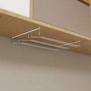 Plantex Stainless Steel Wine Glass Holder/3-Line Hanging Wine Glasses Rack/Upside-Down Glass Organizer Stand for Kitchen & Bar (L20 X W13 Inches - Triple Line), Hanging Shelves