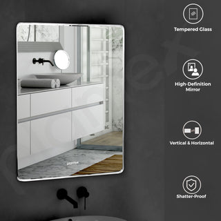 Plantex Unframed Unframed Rectangle Mirror for Wall/Mirror with Beveled Smooth Edges/Mirror for Bathroom/Dressing Room/Living Room/Bedroom/Entryway - (15x18 Inch)