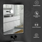 Plantex Unframed Unframed Rectangle Mirror for Wall/Mirror with Beveled Smooth Edges/Mirror for Bathroom/Dressing Room/Living Room/Bedroom/Entryway - (15x18 Inch)